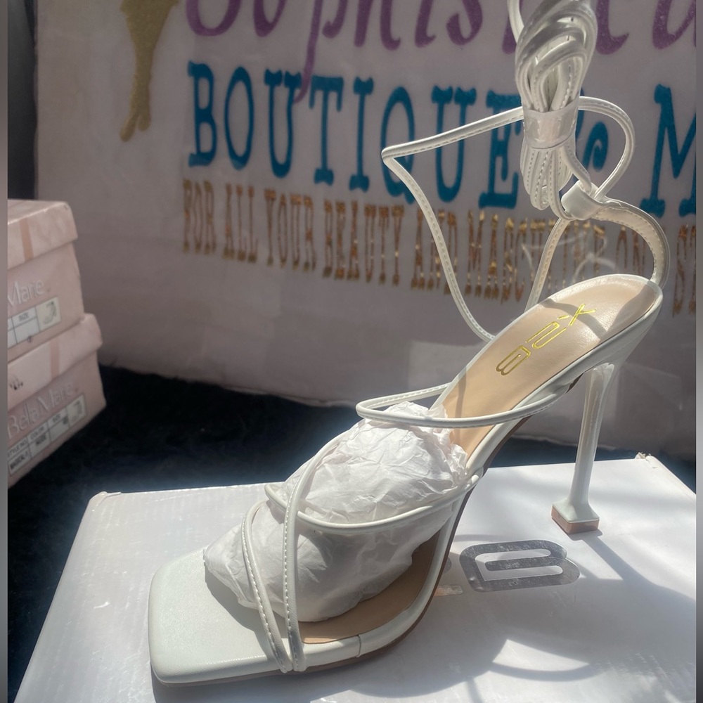 Up the leg strap heels